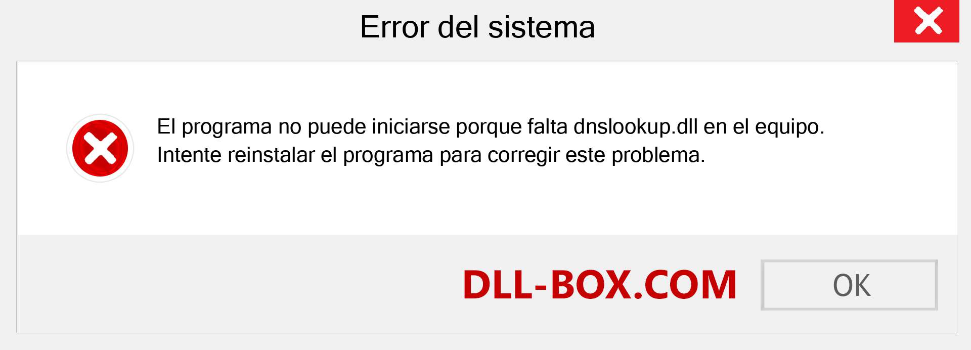 ¿Falta el archivo dnslookup.dll ?. Descargar para Windows 7, 8, 10 - Corregir dnslookup dll Missing Error en Windows, fotos, imágenes